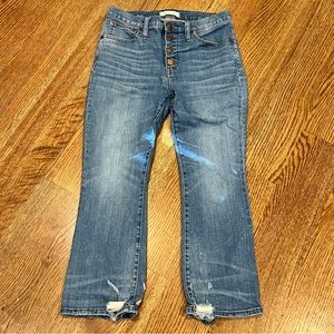 Madewell Womens Jeans Cali Demi Boot Size 28P Petite Button Fly Pants Cropped